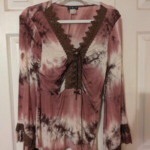 Venus pink tye-dye blouse